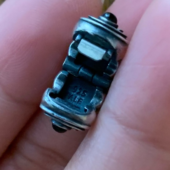 Retired HTF Pandora "Hypnotize" Black Onyx Safety Clip Stopper Charm - Picture 11 of 11